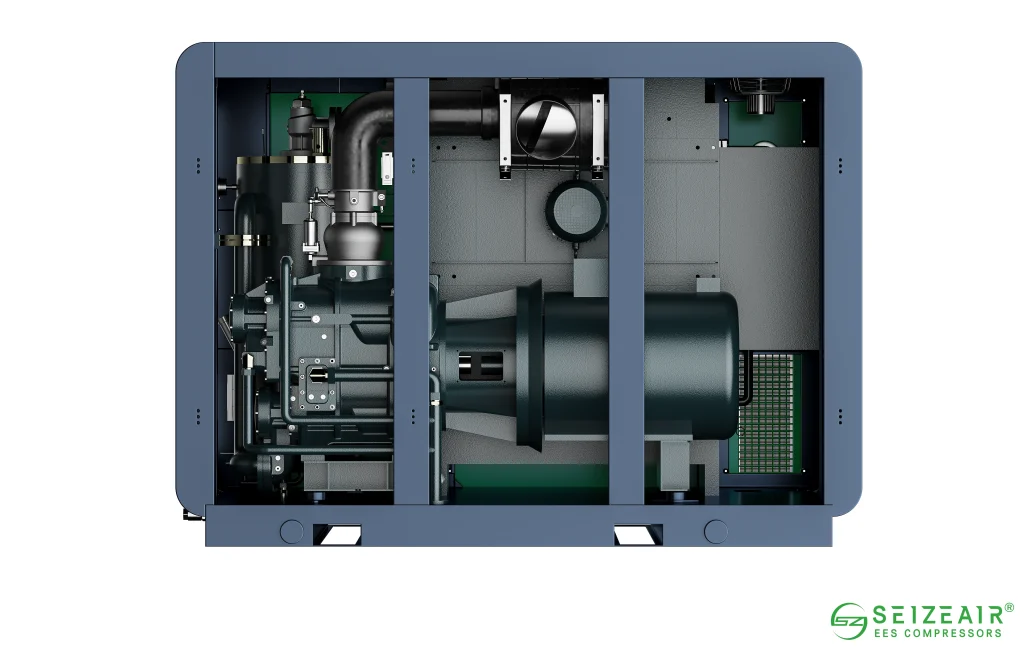Internal structure of seize air compressor