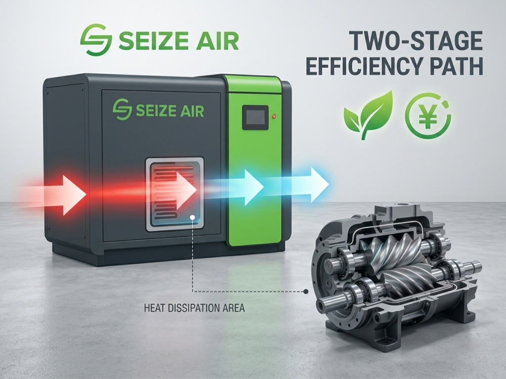 energy-efficiency-comparison-single-vs-two-stage-screw-air-compressor-SEIZE