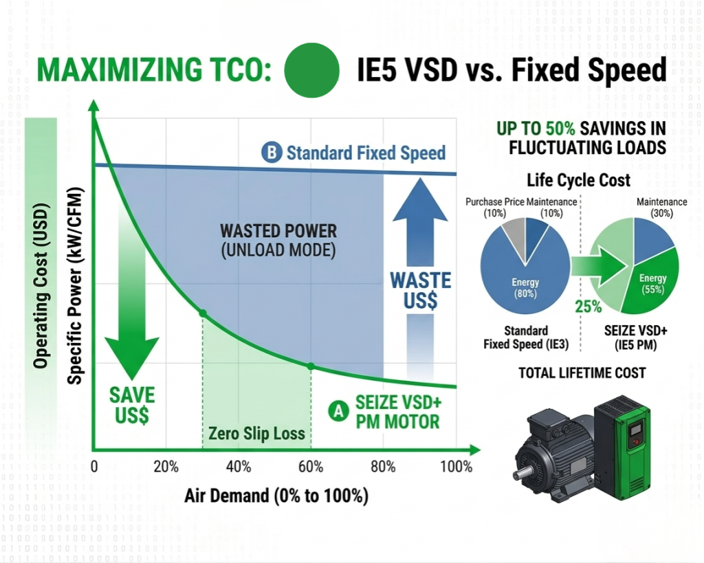 seizeair-vsd-screw-air-compressor-energy-savings-tco-comparison
