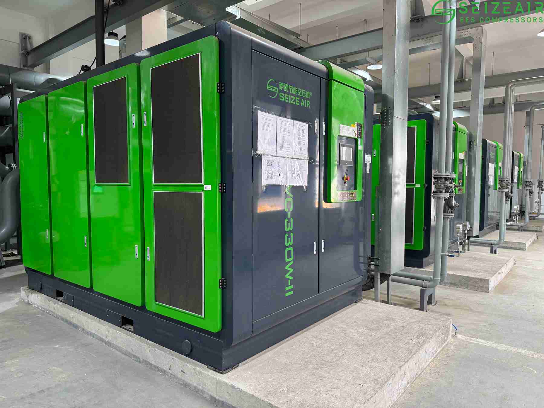 high-efficiency-two-stage-screw-compressor-seize-air