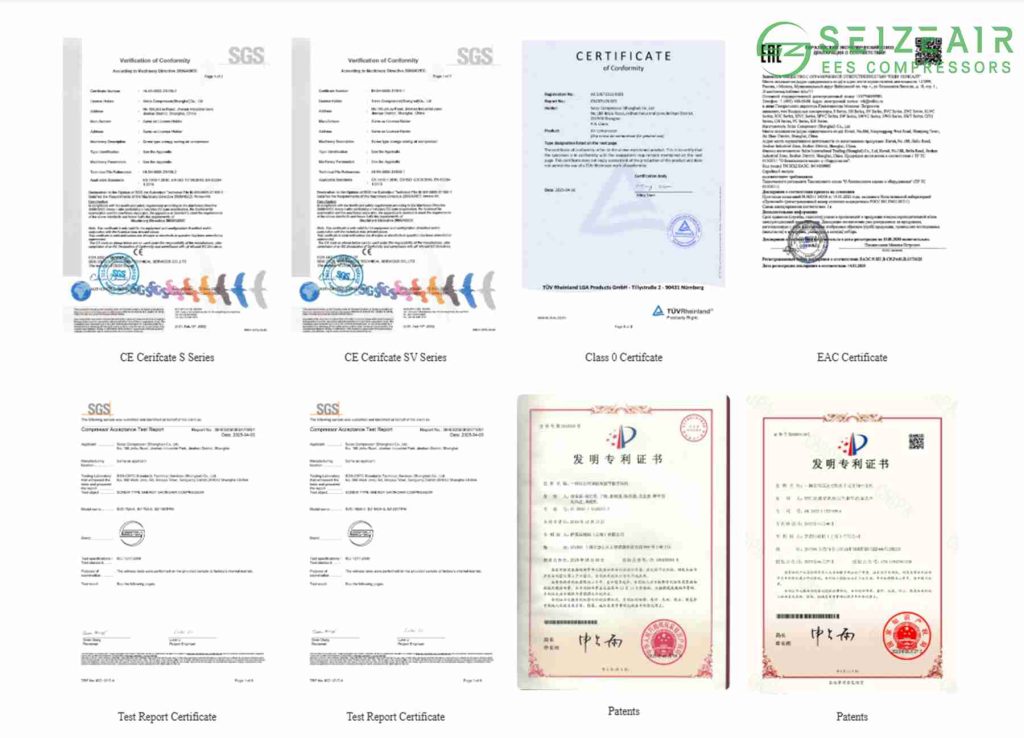 Certified-Air-Compressor-Manufacturers-Related-Certificates-seize-air