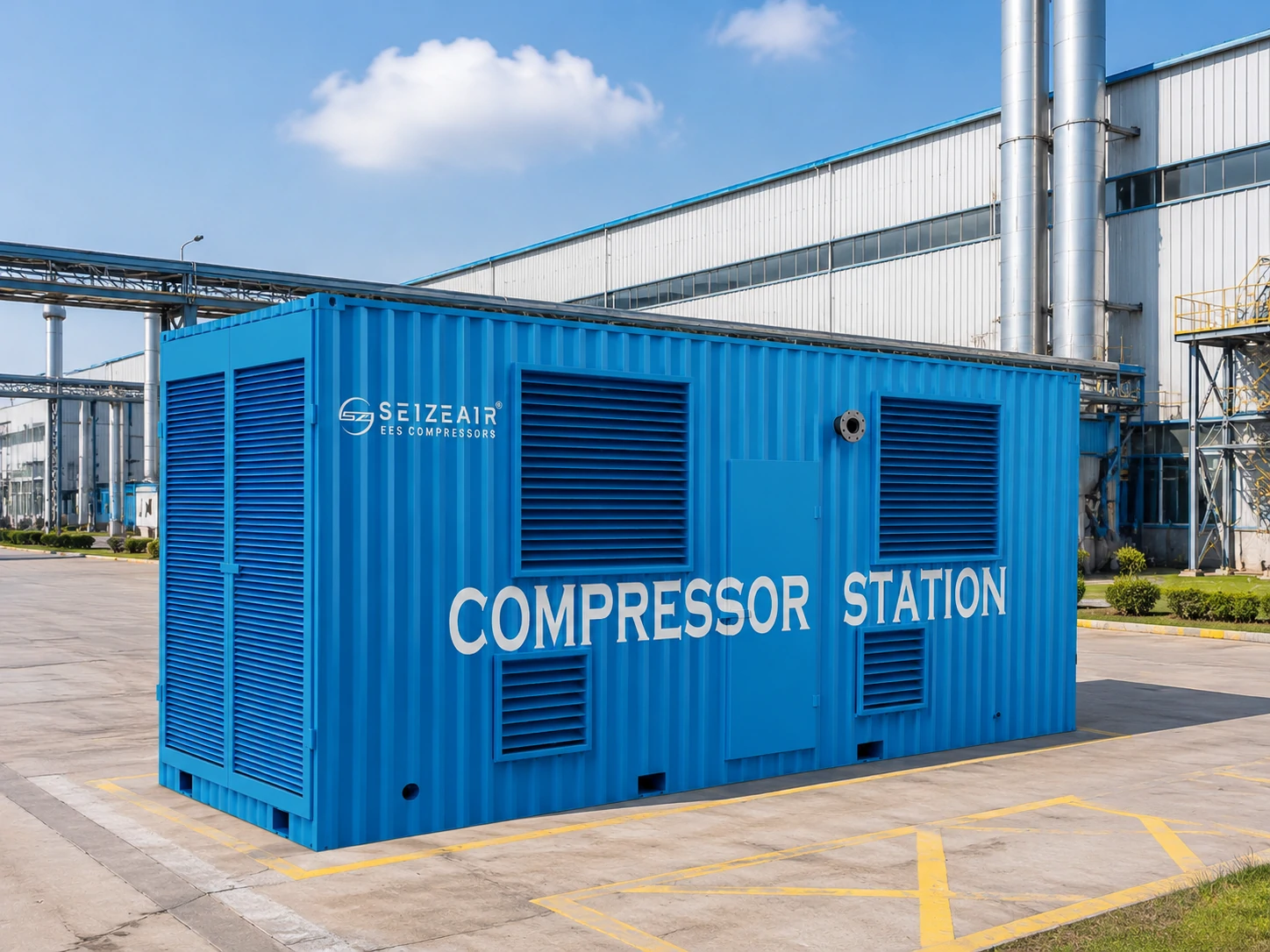 Silicon-free oil-free compressor for robotic spray painting