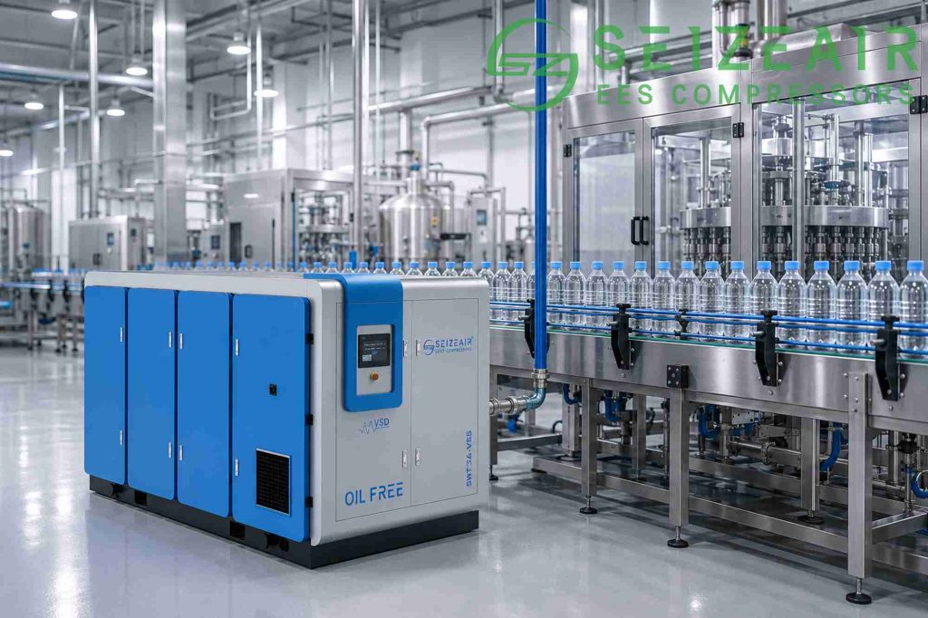 air-compressor-for-food-industry-bottling-line-blow-off-seize-air