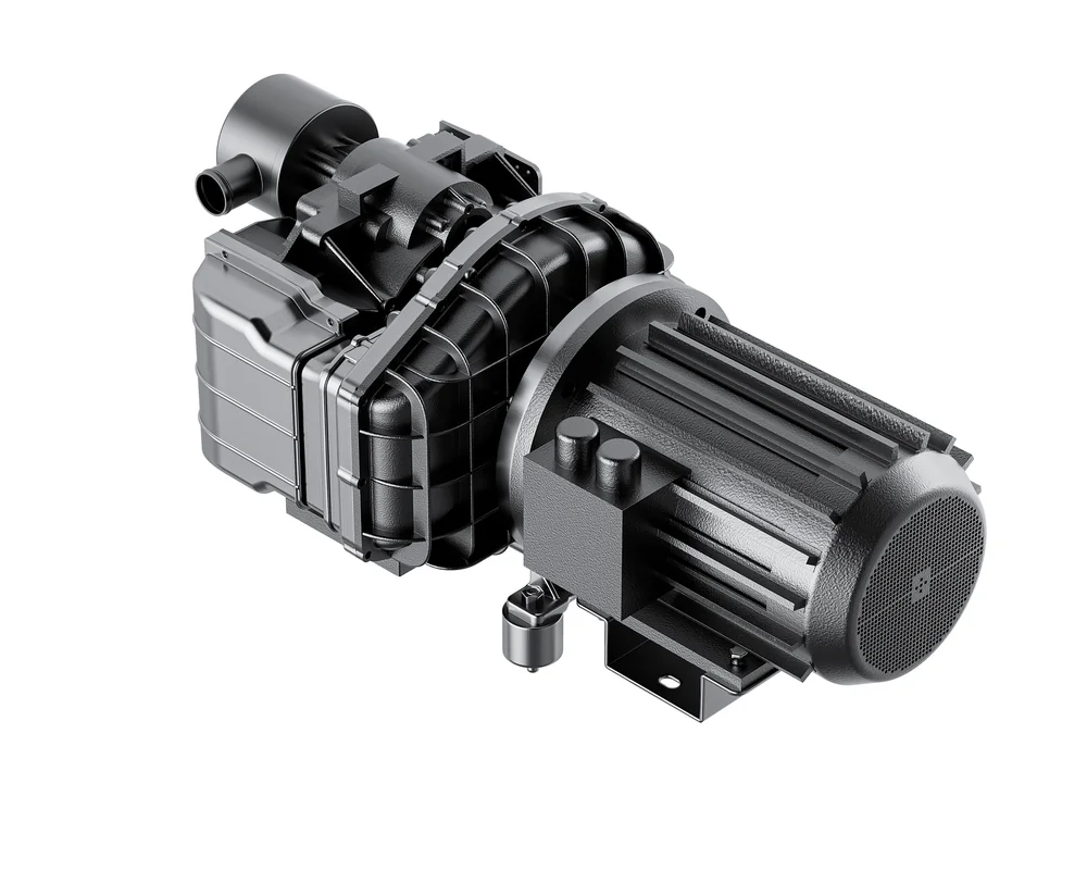 Bare scroll compressor airend coupled to an electric motor